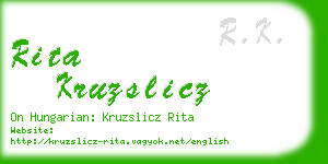 rita kruzslicz business card
